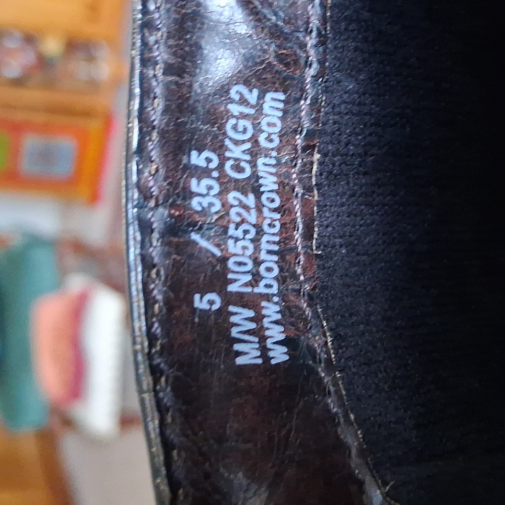 Born Chocolate Brown Leather Knee High Riding Moto Style Boots Size 5 - Picture 5 of 14